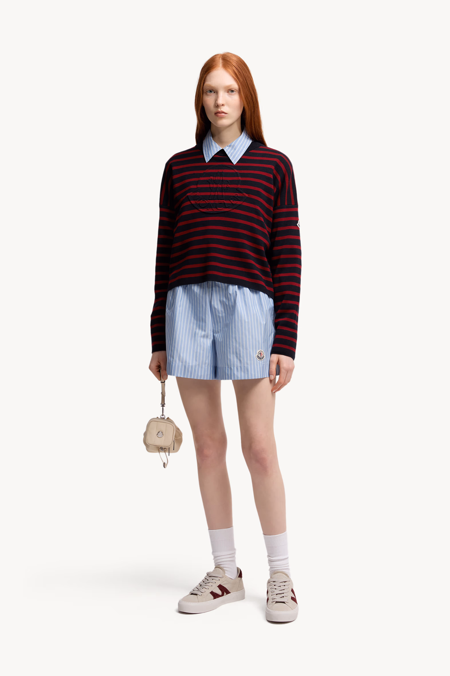 Striped Wool Sweater Women Blue & Red Moncler 0